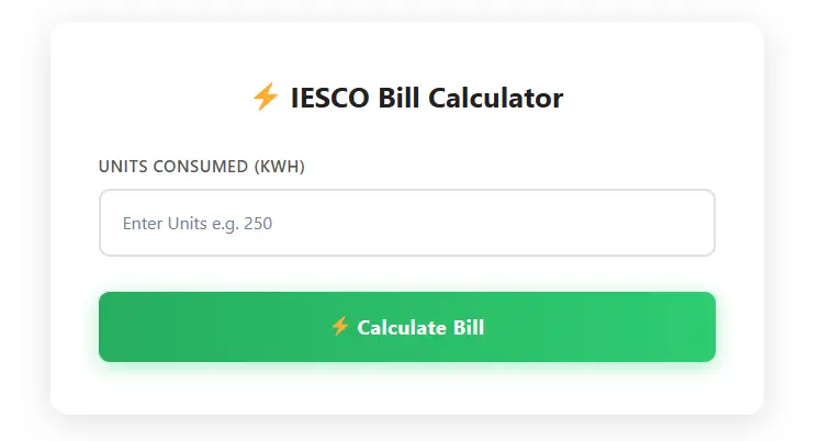 IESCO Calculator Online 2026- Estimate Your Bill Online